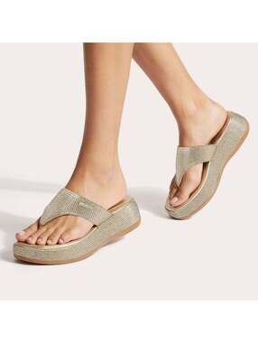 Carvela Dorata Sandal Gold Crystal Toe Post EU 38.5 / US 7.5